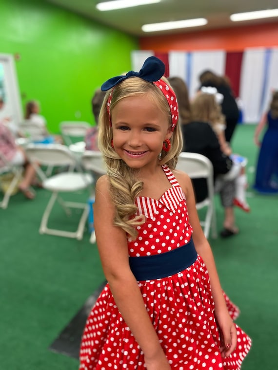 50s dress up Dakiuu Outfit Costume for Girls Toddler Kids 1950s 80s Vintage Poodle Skirt Letter A Collared Short Sleeve Retro Party Cosplay Career Day 7.5 lbs) to 5T (38.5 Criss Cross Front /1950s Swing