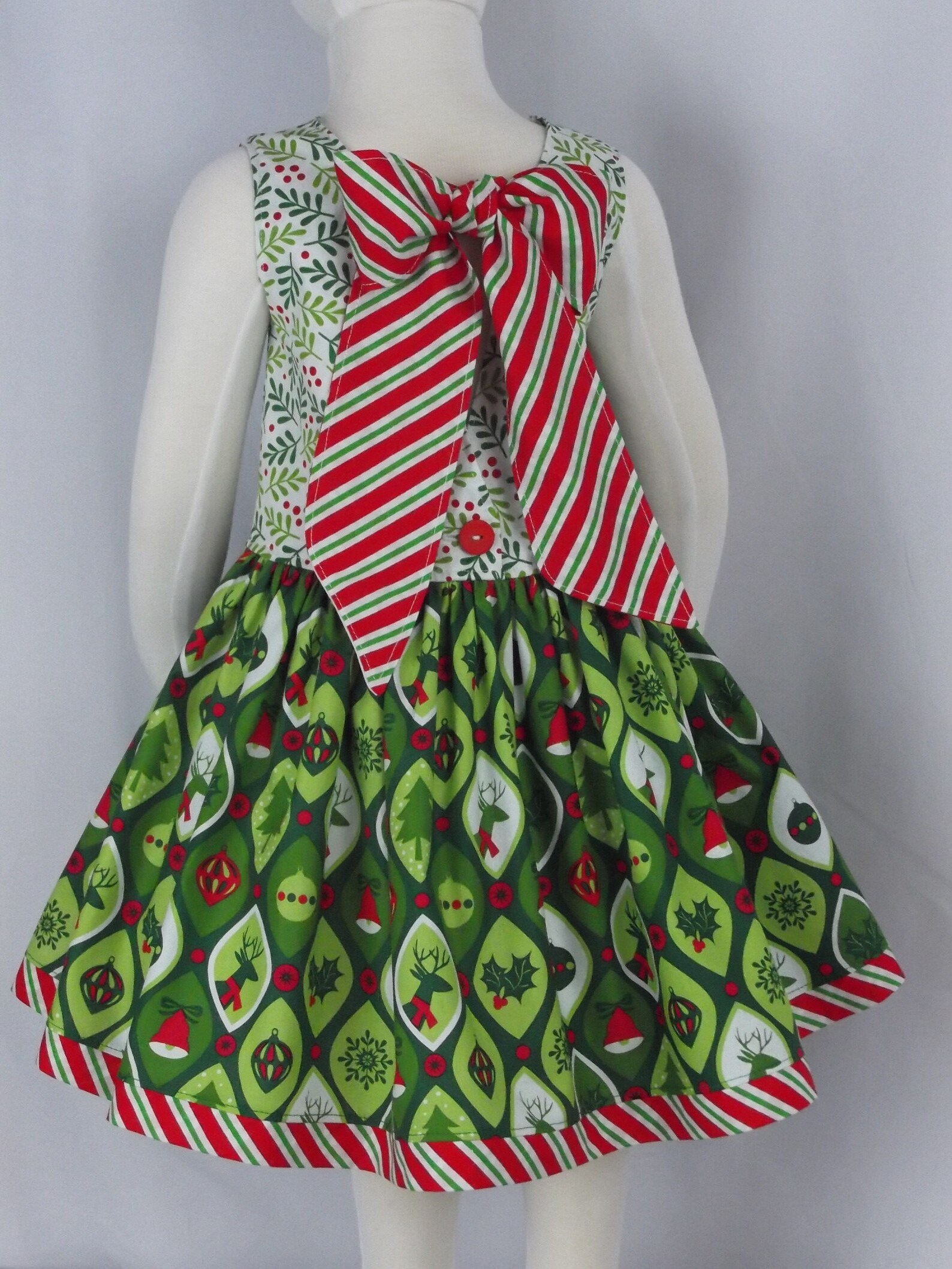Girl Christmas Dress Toddler Holiday Dress Baby Red Green Etsy