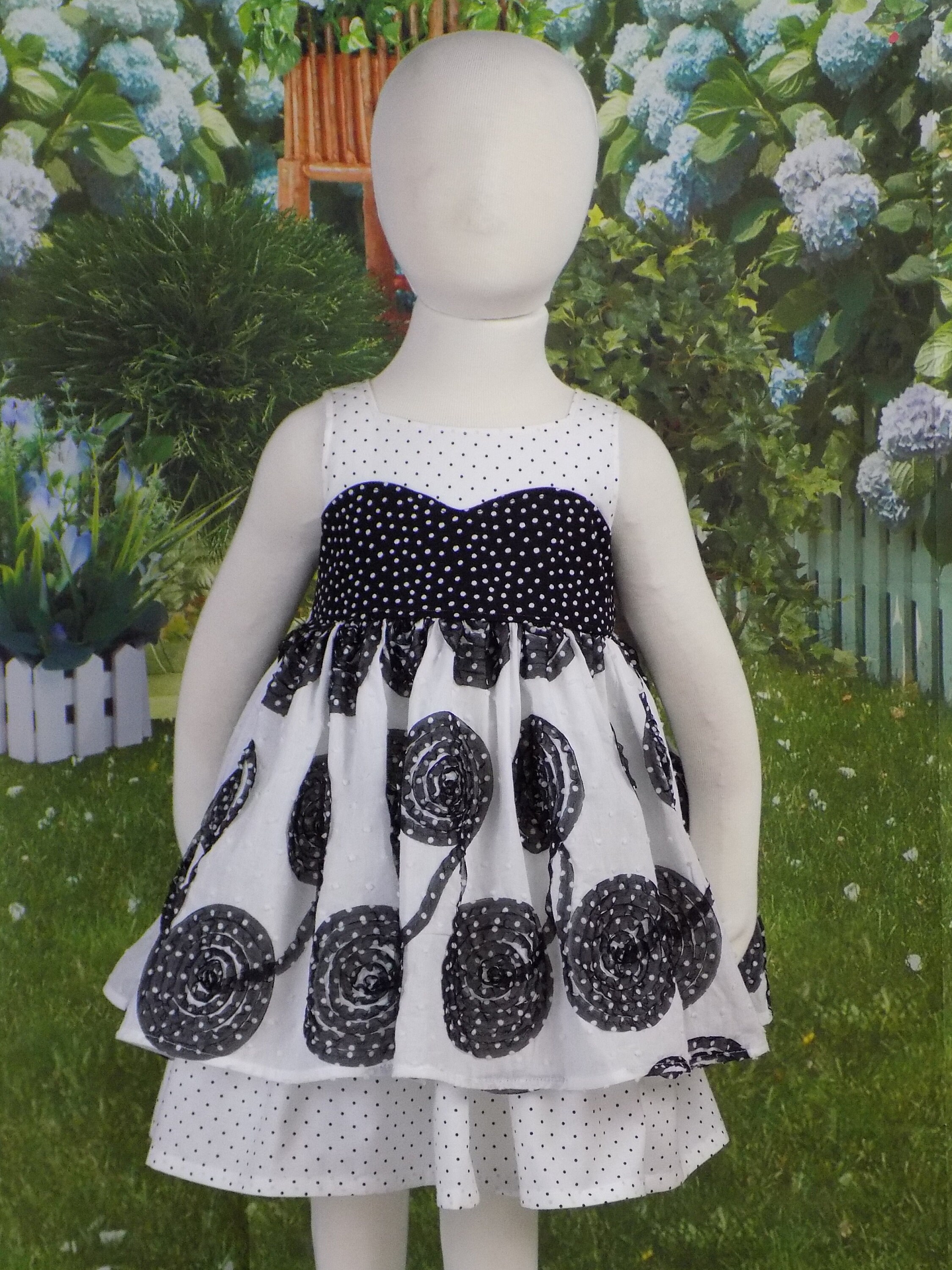 Black And White Dot Frock Design Black And White Dress, Polka Dot Dress,  Swiss Dot, Pageant