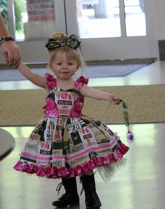 Patriotic Pageant Kissed Soldier Dress Hero Soldier Patriotic Dress Pink Camo Military Memorial Labor Independence Day 4 of July Etsy