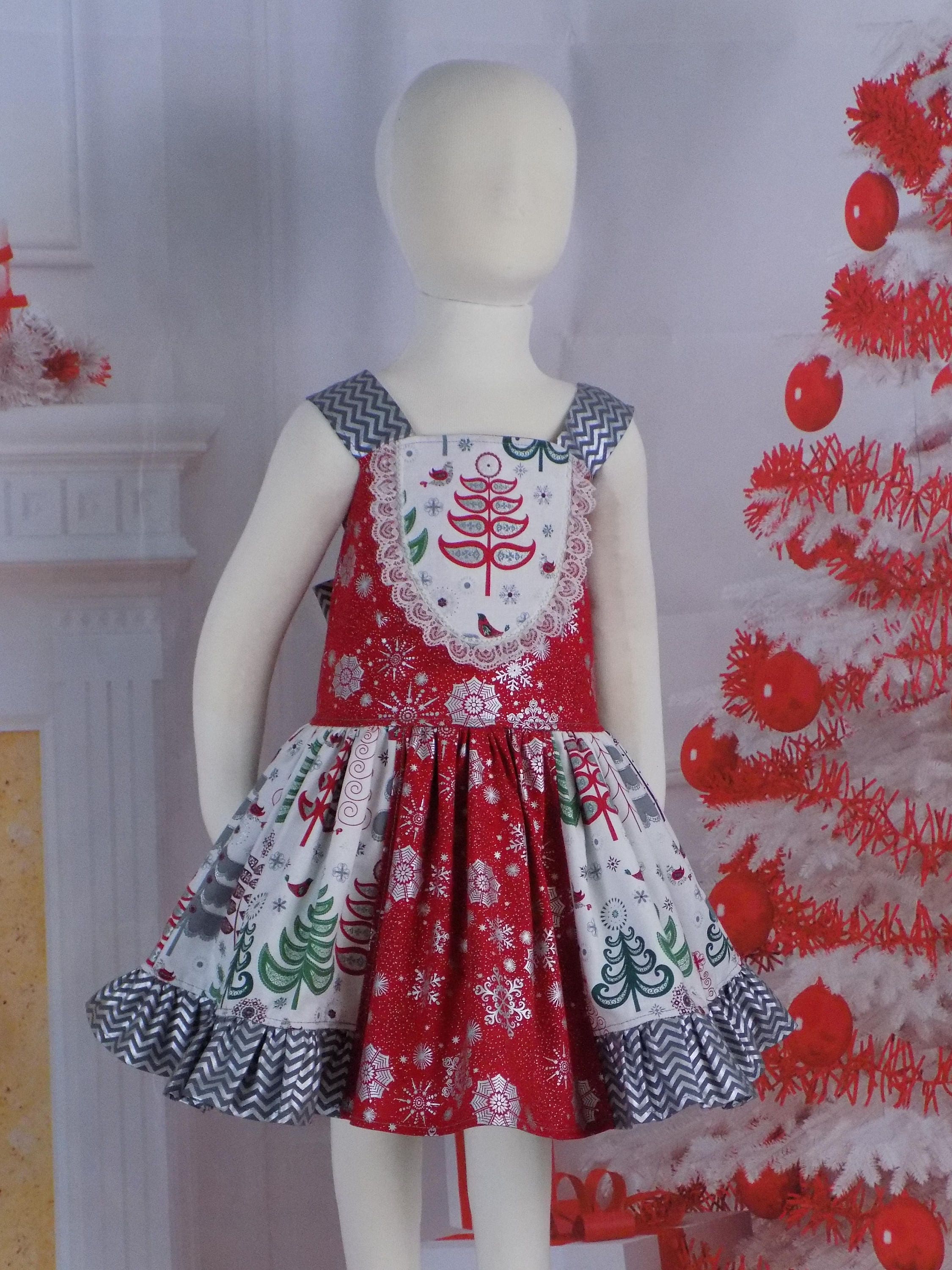 white christmas dresses Cute Christmas Dresses | Santa Double Ruffle Dress main image 1
