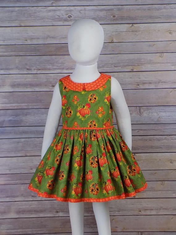 Girl, Fall Dress, Autumn Dress, Thanksgiving Dress, Sunflower, Pumpkin, Outfit, Orange, Green, Baby First, Toddler, Tween, Junior, Big Girl Girl, Fall Dress, Autumn Dress, Thanksgiving Dress, Sunflower, Pumpkin, Outfit, Orange, Green, Baby First, Toddler, Tween, Junior, Big Girl