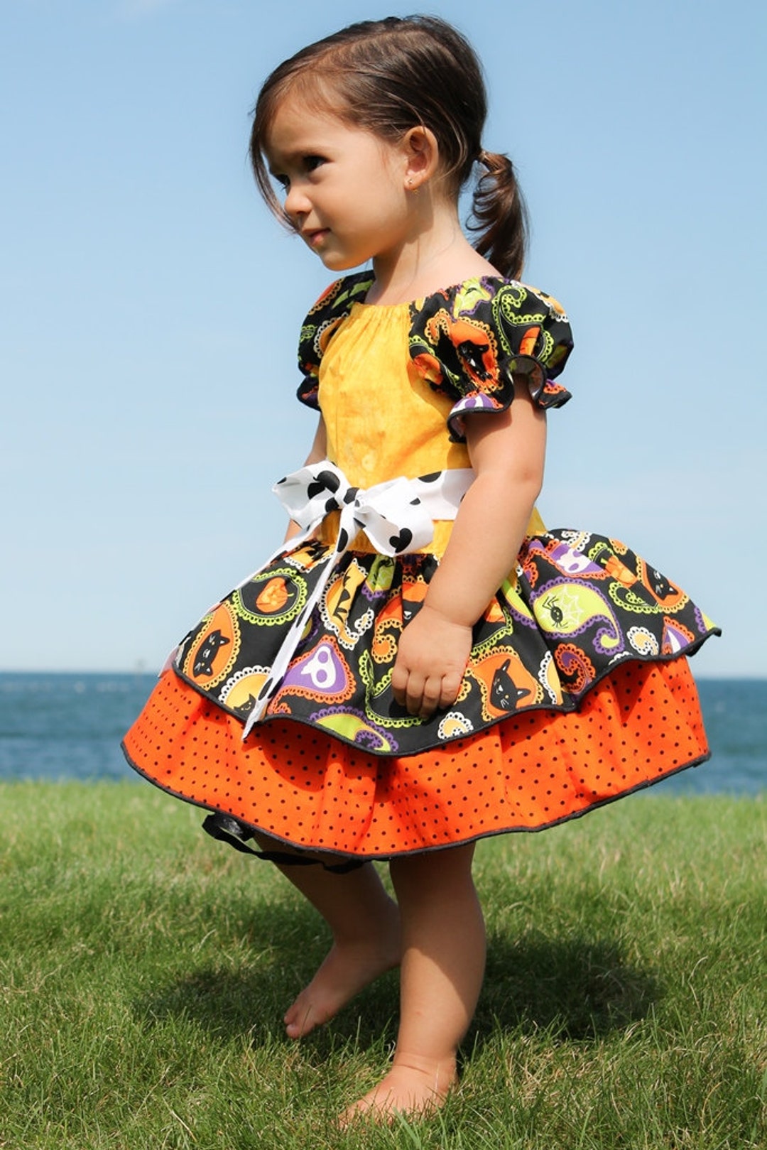 Girls Halloween Dress Toddler Pumpkin Spider Skull - Etsy