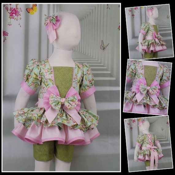 Casual Wear Outfit, Pageant Outfit, Toddler Casual Wear, Floral, Top Short  Set, Corset Back, Sleeve, Pink, Spring, Easter, Summer, Girl, Bow -   Canada