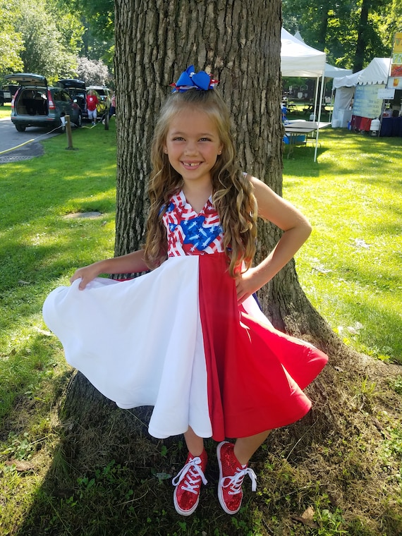 red white and blue dress