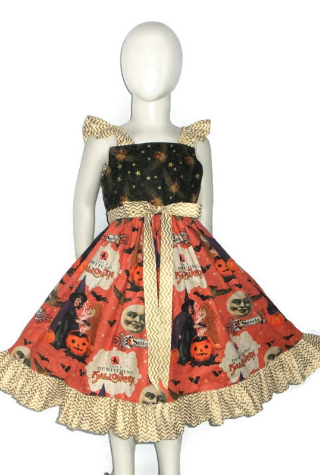 Girls Halloween Dress, Toddler Halloween Dress, Baby, Witch Dress