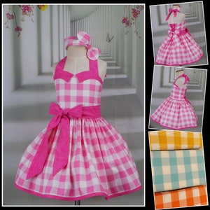 Pink Pageant Dress, 50s Dress, Pageant Wear, Check, Gingham, Pink Wear, Outfit of Choice, Summer, Halter, Corset, Retro, Vintage, Rockabilly