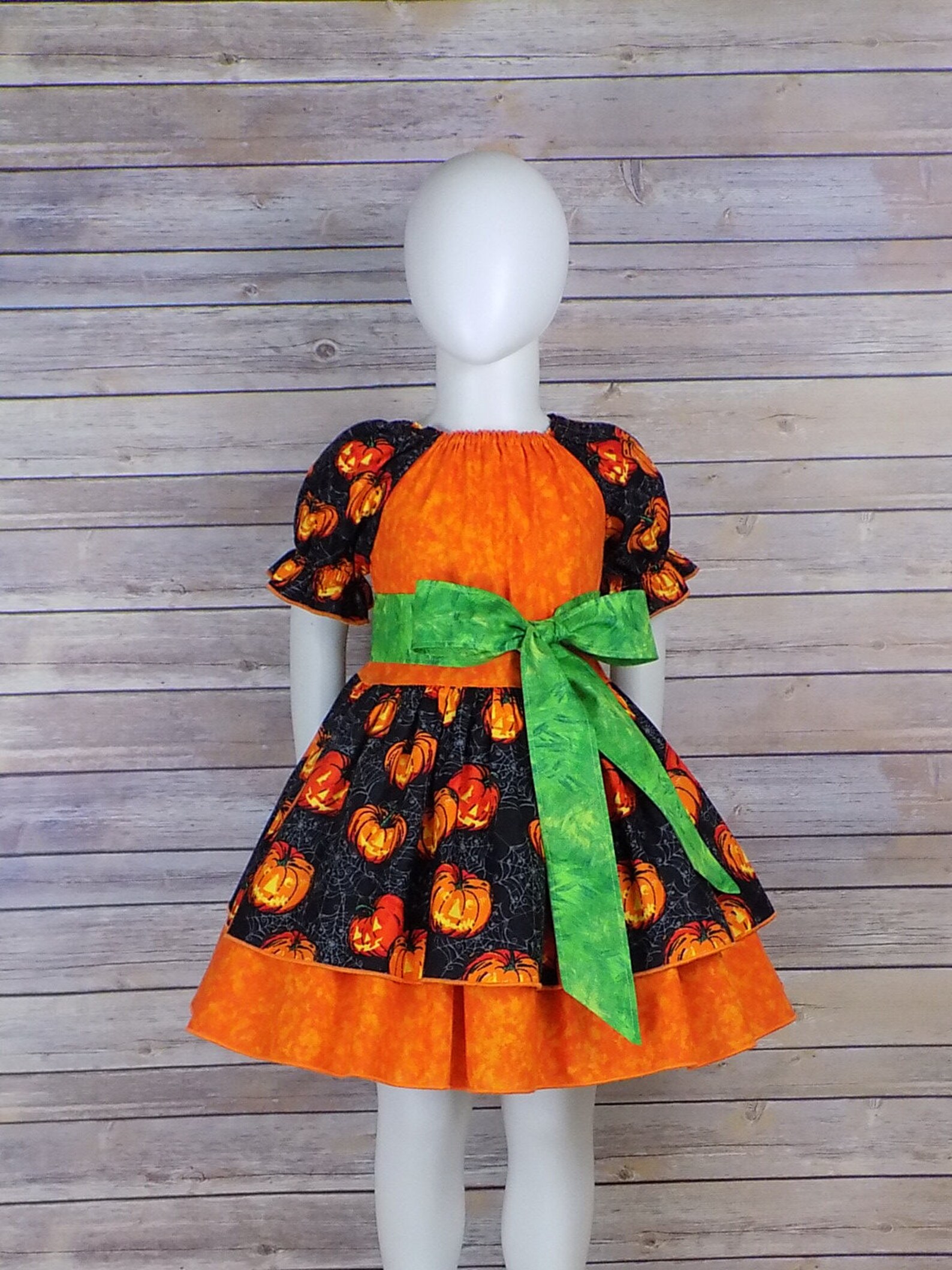 Girls Halloween Dress Toddler Pumpkin Jack O Lantern Etsy