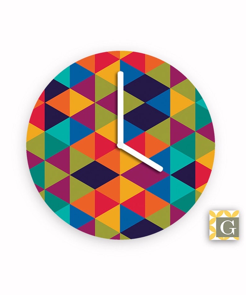 2 Geometric Multi No Wall Clock by GABBYClocks