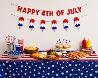 Happy 4th of July Banner | 4th of July Party Garland