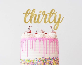 Thirty Cake Topper | 30th Birthday Cake Topper | 30th birthday decorations | Thirty cake topper