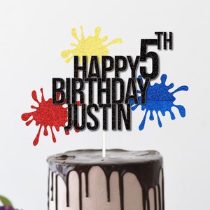 Paint Birthday Cake Topper | Painting Birthday | Paintball Cake Topper | Painting Party | Crafting Birthday Party | Slime Birthday