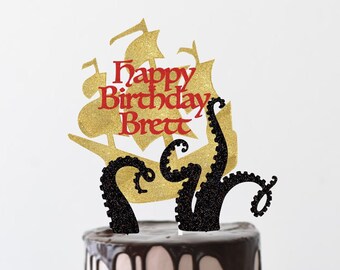 Pirate Cake Topper | Pirate Party Cake Topper | Pirate Birthday Party | Kraken Cake Topper