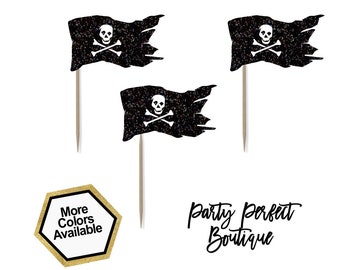 Pirate Cupcake Toppers | Pirate Birthday | Boy Birthday | Gasparilla Cupcake Toppers | Cupcake Toppers