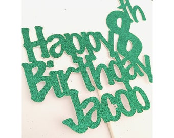 Happy Birthday Cake topper | boy birthday cake topper | 8th birthday party cake | personalized cake toppers | 1 cake topper