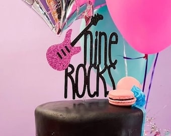 Rocker Birthday Cake Topper | Rock n Roll Cake Topper | Guitar Cake Topper | 80s Birthday Cake topper | Rock and Roll 1st birthday