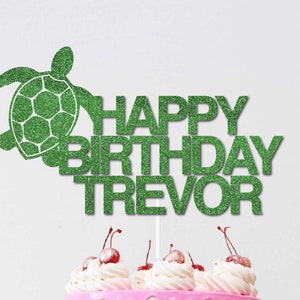 Personalized Turtle Birthday cake Topper | Sea Turtle birthday cake topper | Under the Sea birthday party | Turtle Party