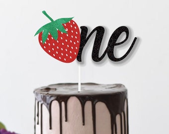 One Strawberry Cake Topper | Berry Sweet One  Birthday | Sweet One Cake Topper | 1st birthday strawberry | Strawberry Birthday