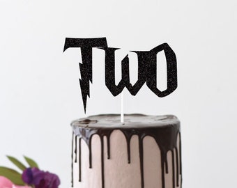 TWO Birthday Cake Topper | Wizard Cake Topper | 2nd birthday Cake Topper | potter Cake topper | smash cake