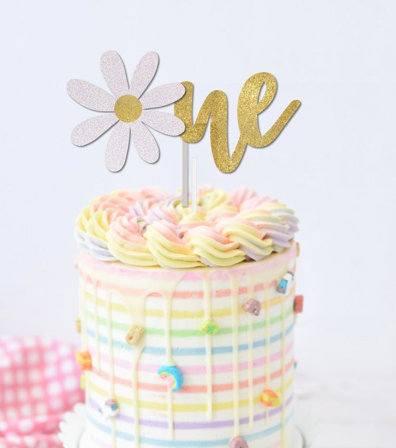 Daisy One Cake Topper | 1st Birthday Cake Topper | Flower One Cake ...