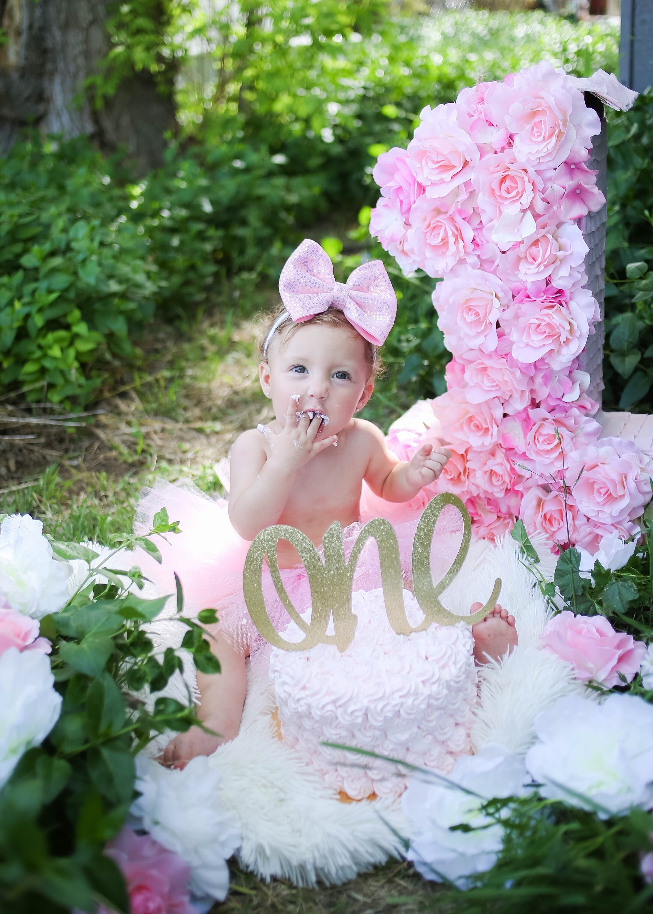 Glitter Gold One Cake Topper | First Birthday Smash Cake - Etsy