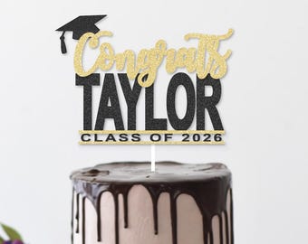 Personalized Graduation Cake Topper | Class of 2026 Party Decor