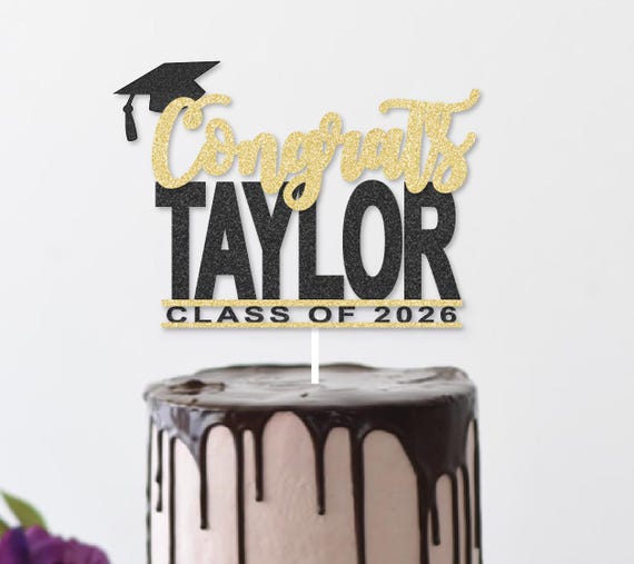Personalized Graduation Cake Topper | Class of 2026 Party Decor