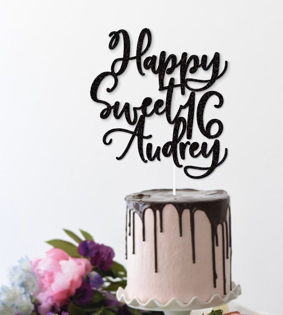 Sweet 16 Birthday Cake Topper Personalized 16th Birthday Cake
