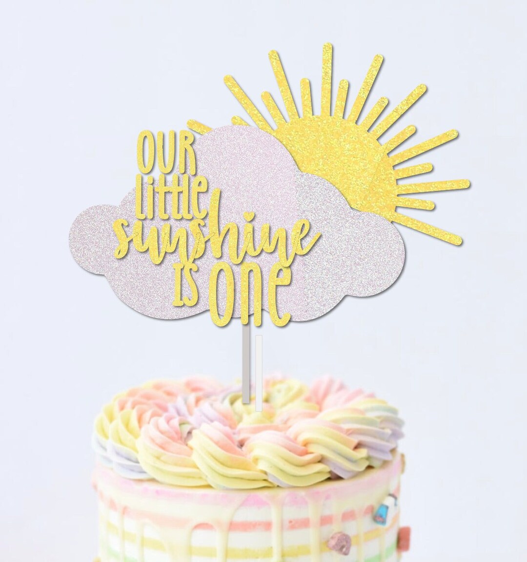 Sunshine One Cake Topper | Glitter First Birthday Decorations - Etsy