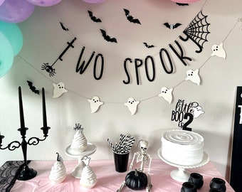 Two Spooky Halloween Birthday Banner