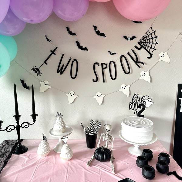 Two Spooky Banner | Halloween Birthday Banner | Halloween 2nd Birthday Decorations | 2 spooky