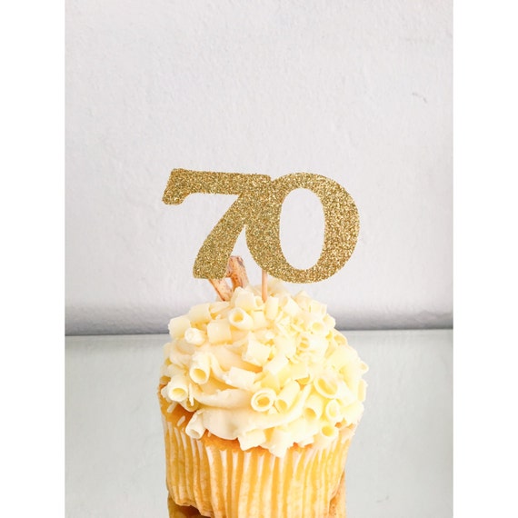 Any Age Birthday Cupcake Toppers Age Cupcake Toppers 70th Etsy
