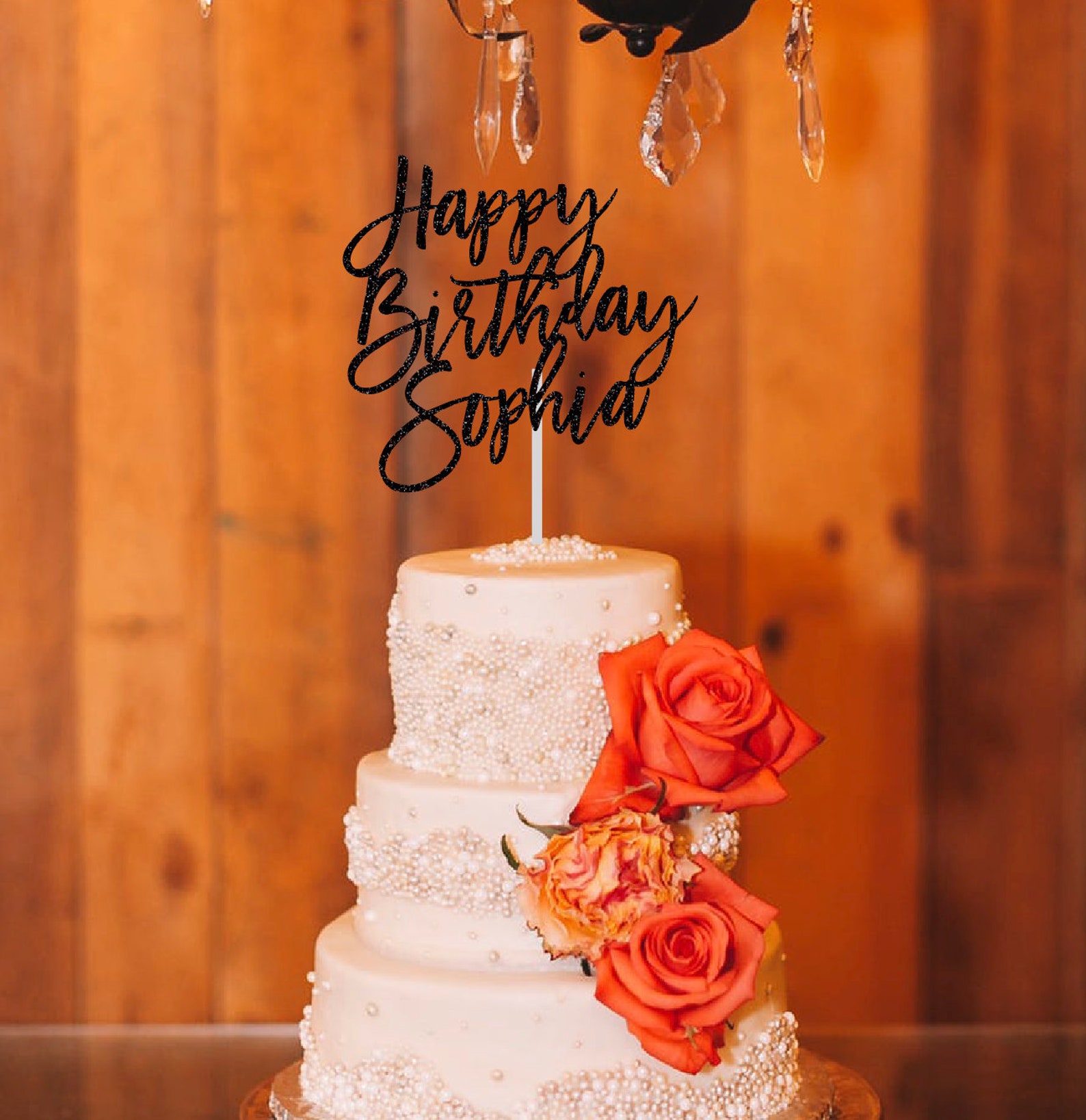 Happy Birthday Cake Topper Personalized Birthday Cake Topper Etsy