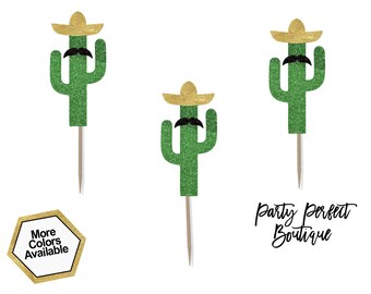 Cactus Cupcake Toppers | Fiesta Party | Fiesta Cupcakes | Final Fiesta Cupcakes