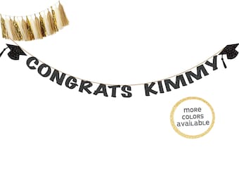Personalized Congrats Graduation Banner | Custom Name Party Decor