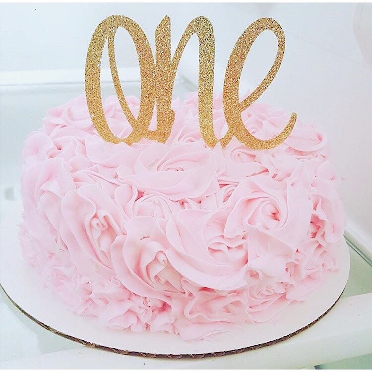 Glitter First Birthday Cake Topper | Smash Cake Decoration - Etsy