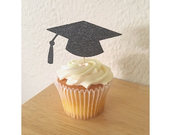 Glitter Graduation Cupcake Toppers | Class of 2026
