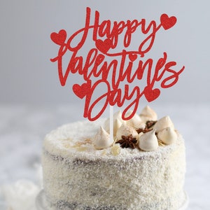 Happy Valentine's Day Cake Topper Valentines Day Be My Valentine XOXO image 2