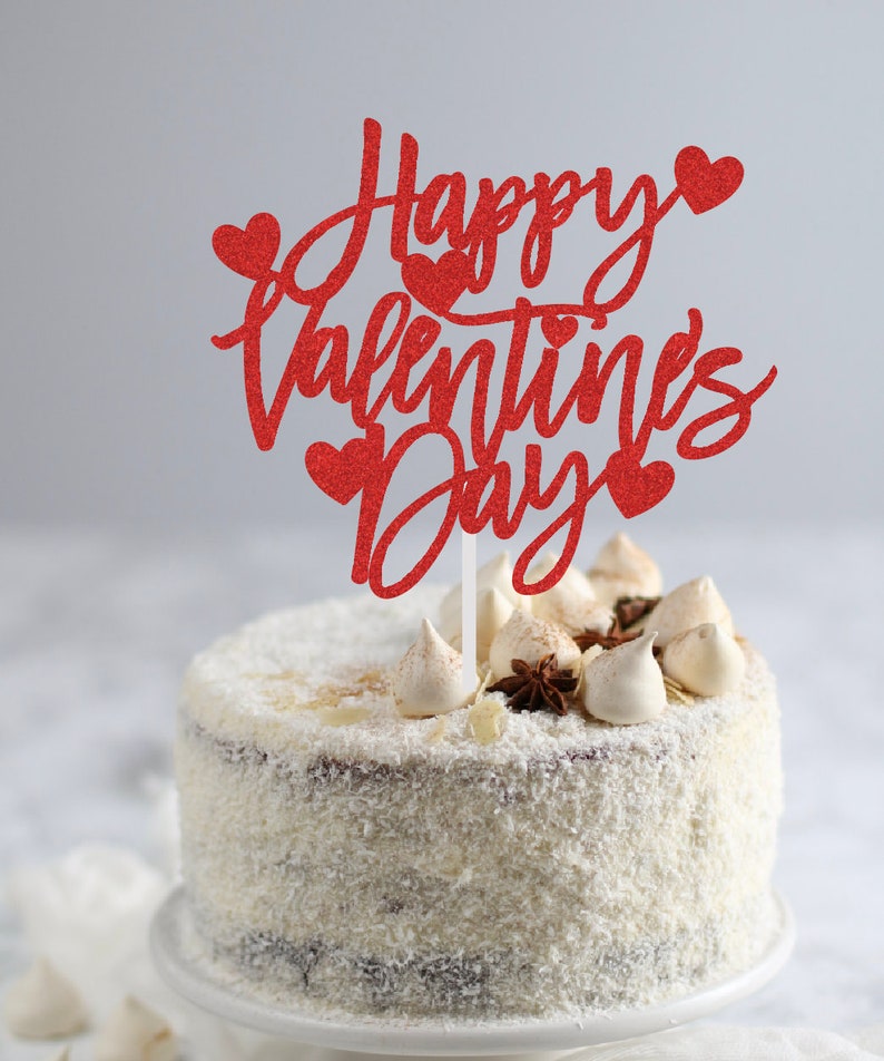 Happy Valentine's Day Cake Topper Valentines Day Be My Valentine XOXO image 2