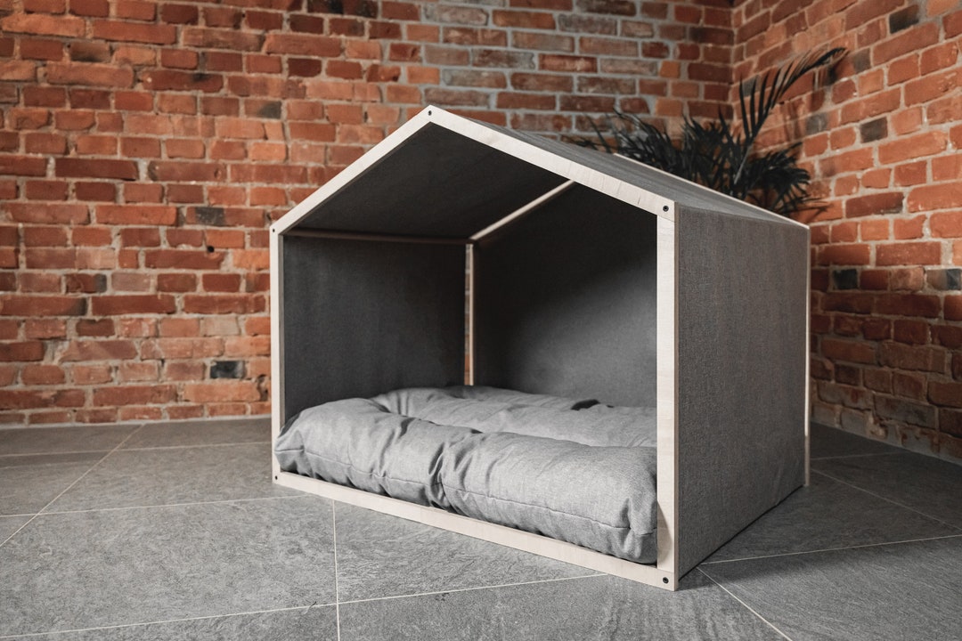 Elegant Wooden Dog Crate OPEN - Contemporary Pet House & Kennel, Indoor ... - Luxury Dog Crate Spaces With Ventilation