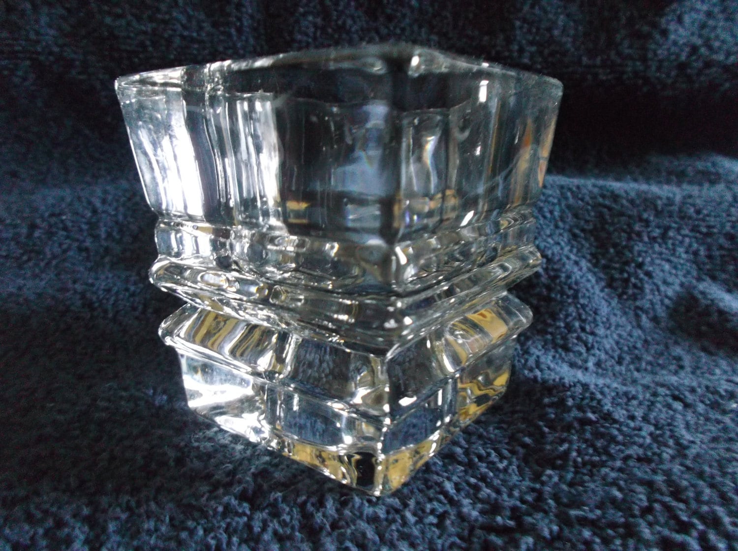 Vintage Avon Clear Glass Candle Holder Etsy