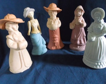 Lot of 5 Avon Ladies Decanter Bottles