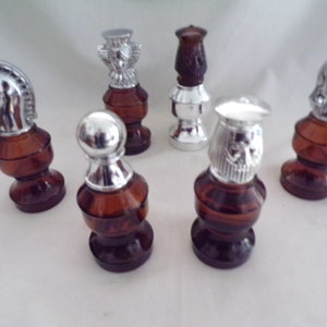 Vintage Avon Collectible of 6 Piece Chess Decanters Bottles