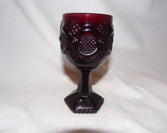 Avon Vintage Red Ruby 1876 Cape Cod Collection Wine Goblets