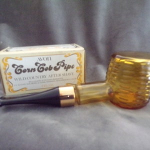 Vintage Avon Corncob Pipe EMPTY After Shave Decanter Bottle 1970