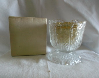 Vintage Avon  Footed Fostoria Candle Holder with Candle