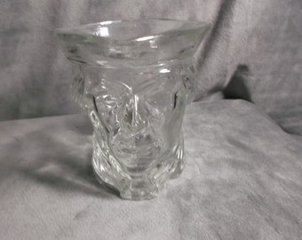 Vintage Avon Colonist Clear Glass  Candle Holder