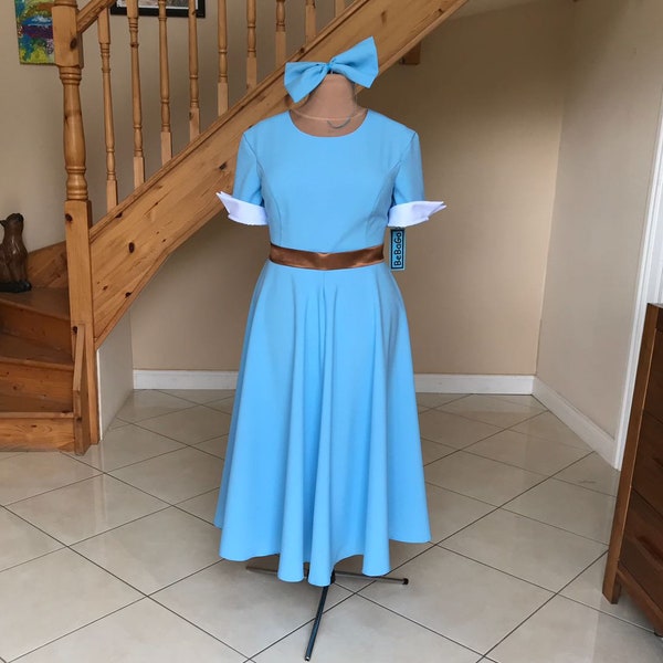 Princess blue dress and hair bow