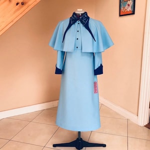 Vintage style Custom order  Blue school uniform Costume Cosplay Adult dress