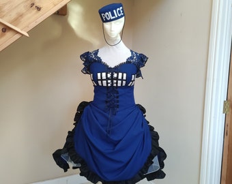 Police costume with hat.